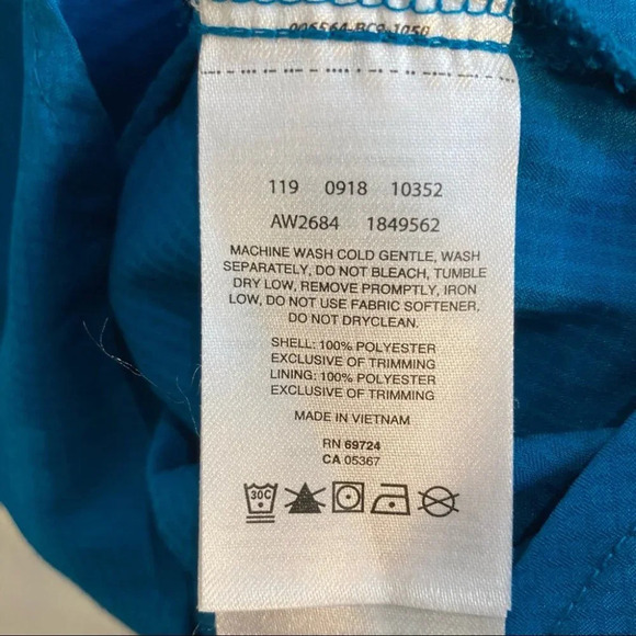 COLUMBIA Sz 2X  Short Sleeve Button Up Omni-Shade Dark Turquoise Blouse Pockets - Picture 7 of 12